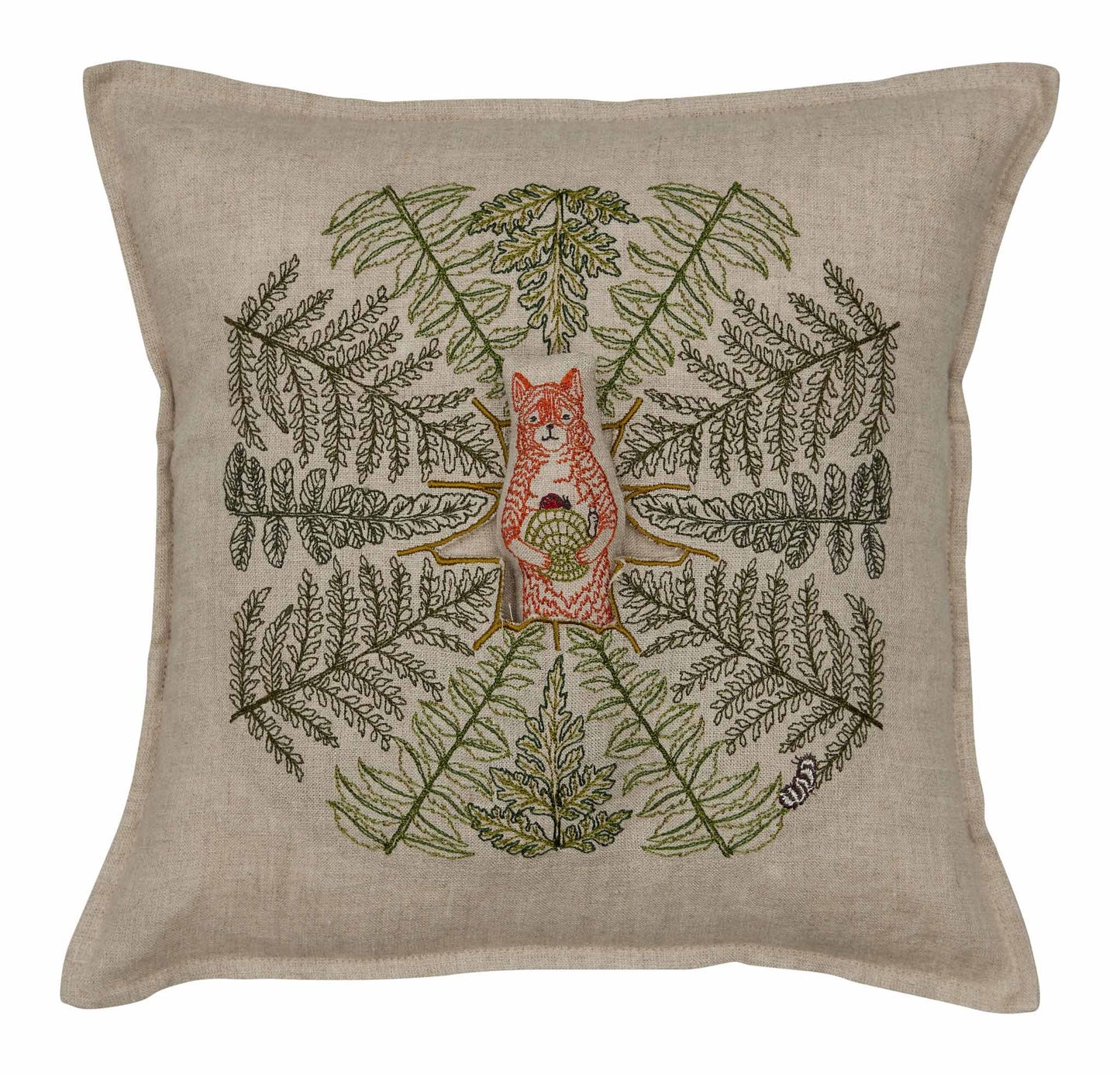 Fox with Ferns Pocket Pillow: Pillow Cover with Insert