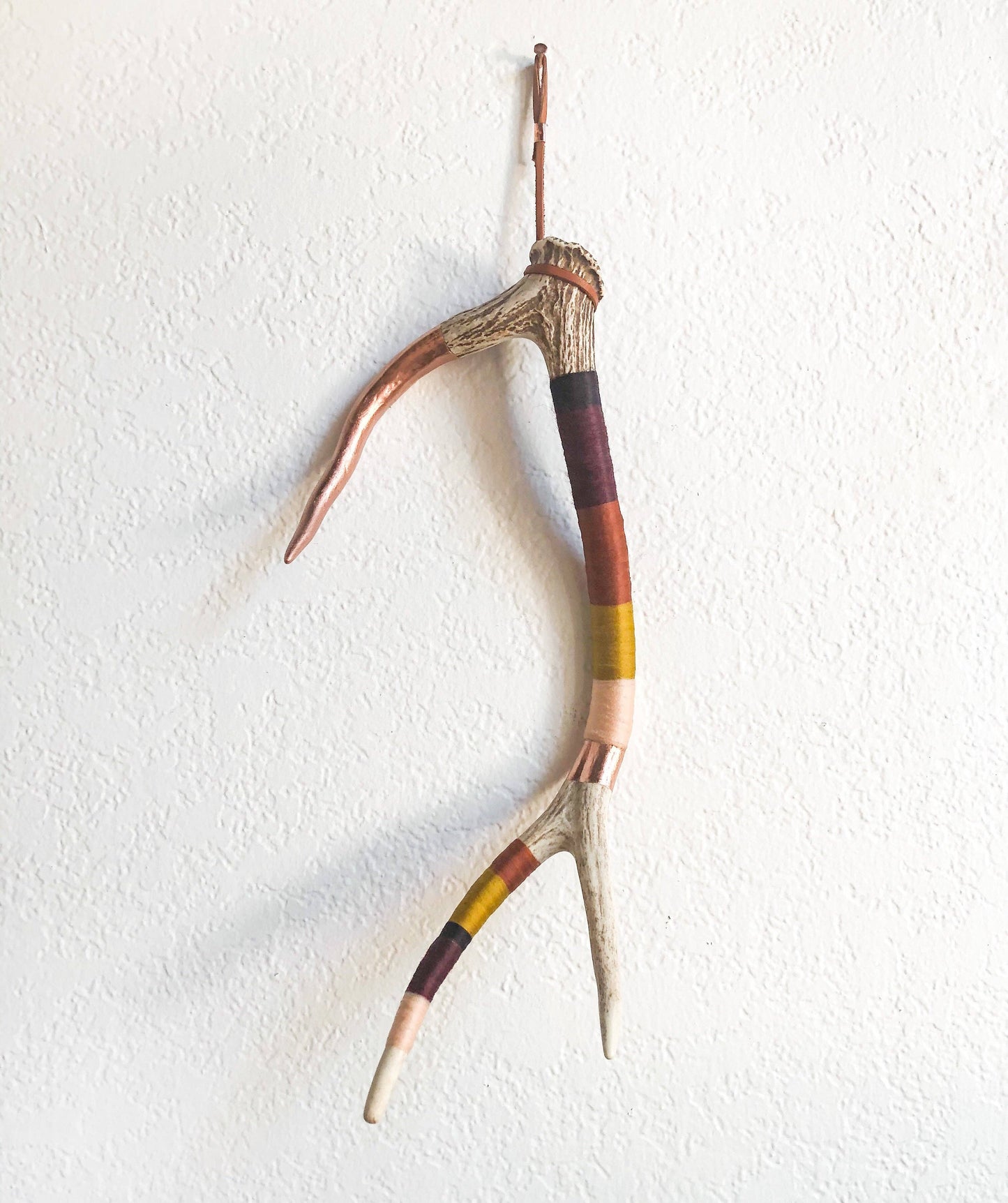 Wool Wrapped Deer Antler with Copper