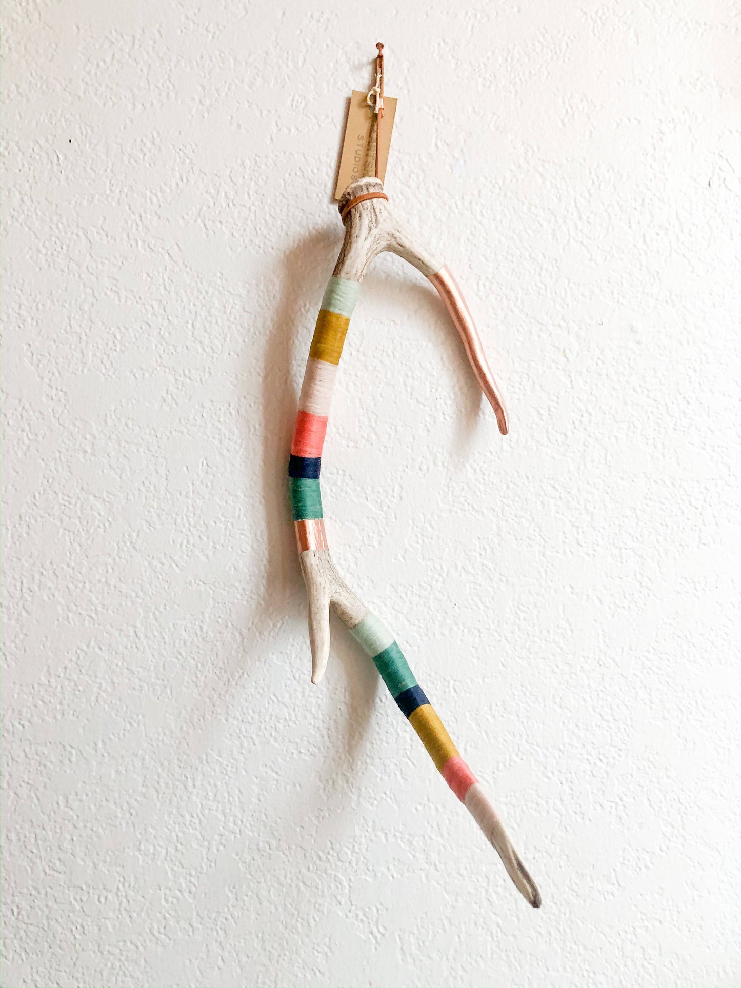 Wool Wrapped Deer Antler with Copper