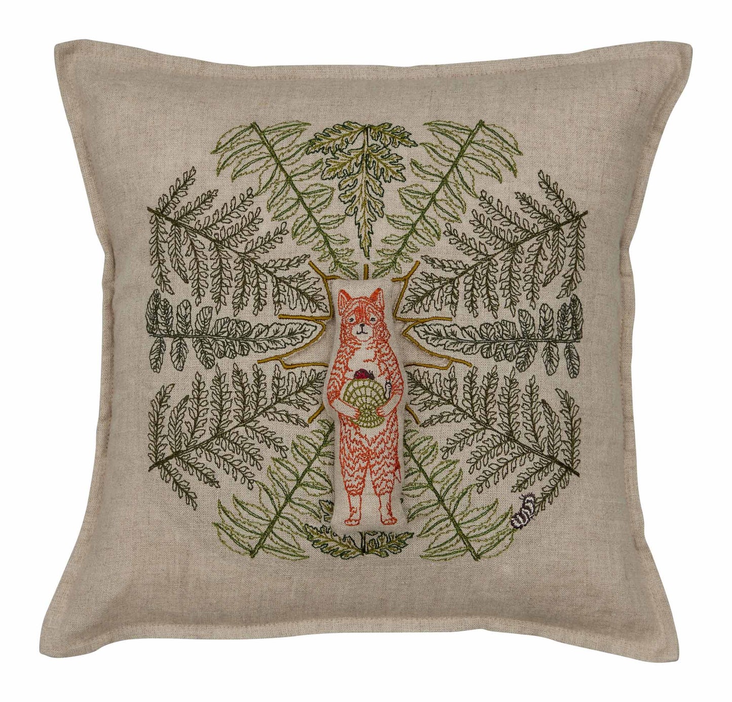 Fox with Ferns Pocket Pillow: Pillow Cover with Insert