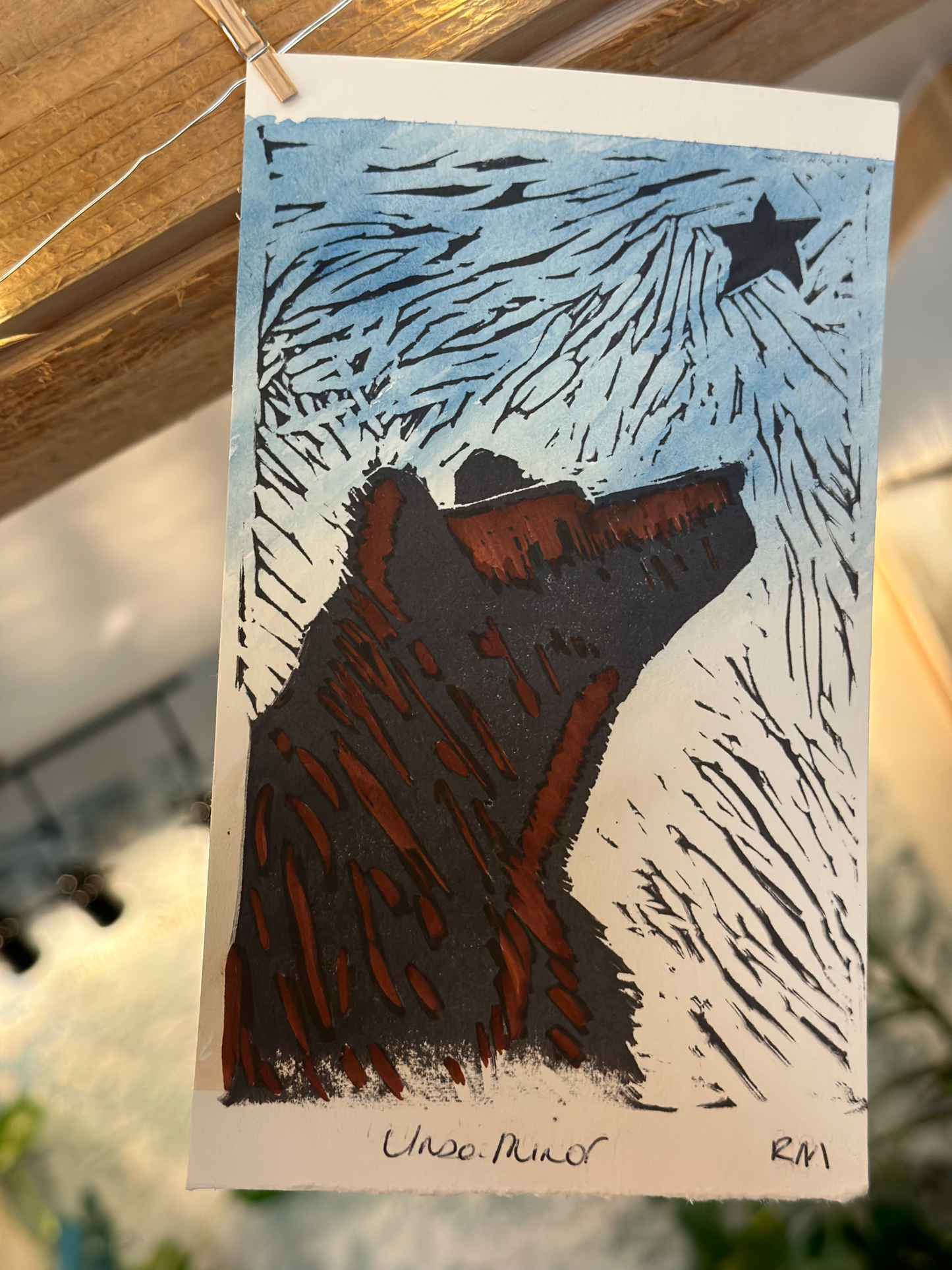 Ursa Minor Lino Print