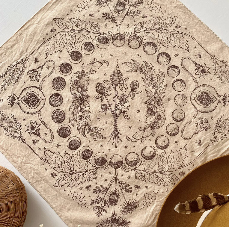 Tea-dyed Herbalist Bandana