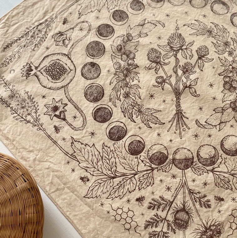 Tea-dyed Herbalist Bandana