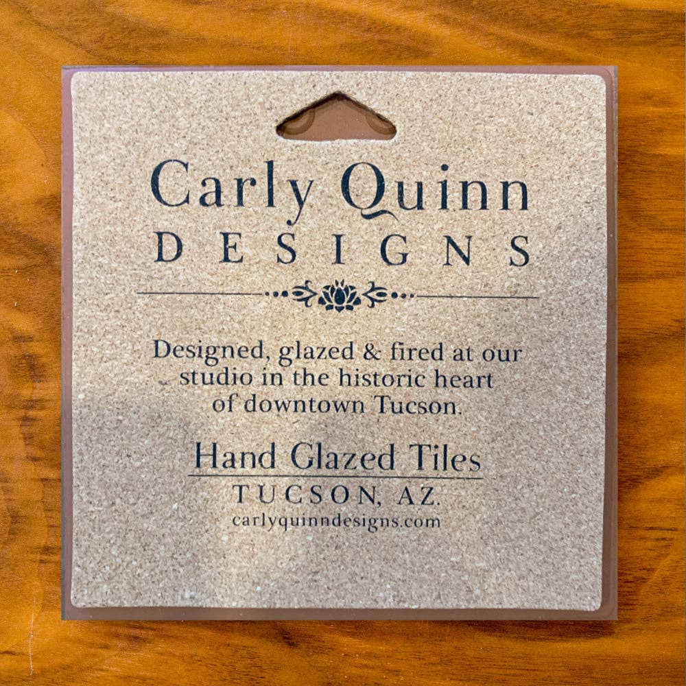 Cherry Blossoms Hand Glazed Art Tile Trivet