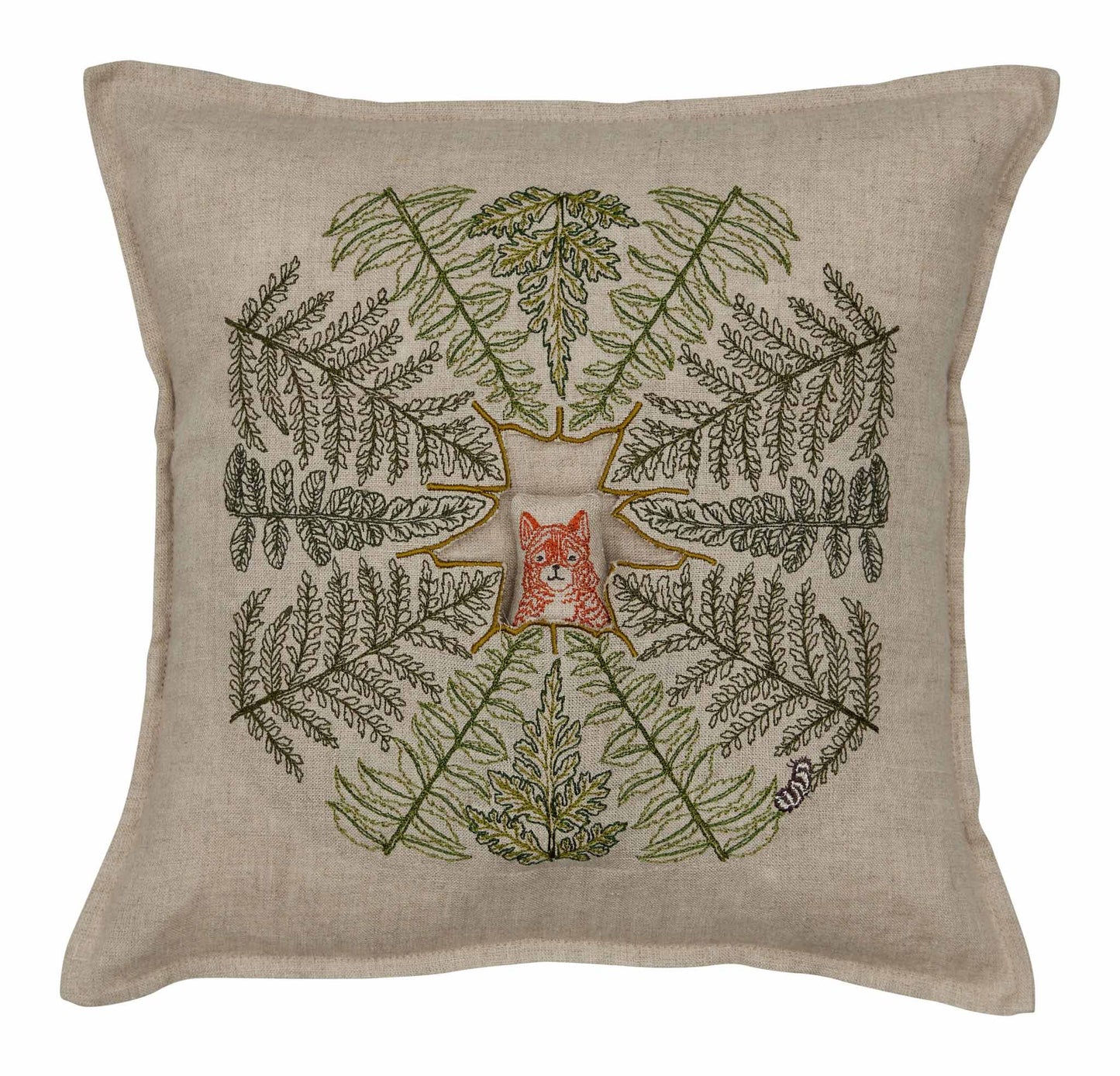 Fox with Ferns Pocket Pillow: Pillow Cover with Insert