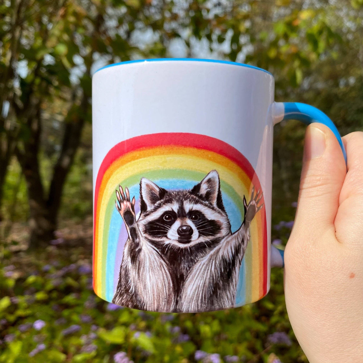 Rainbow Raccoon Pride Ceramic Mug