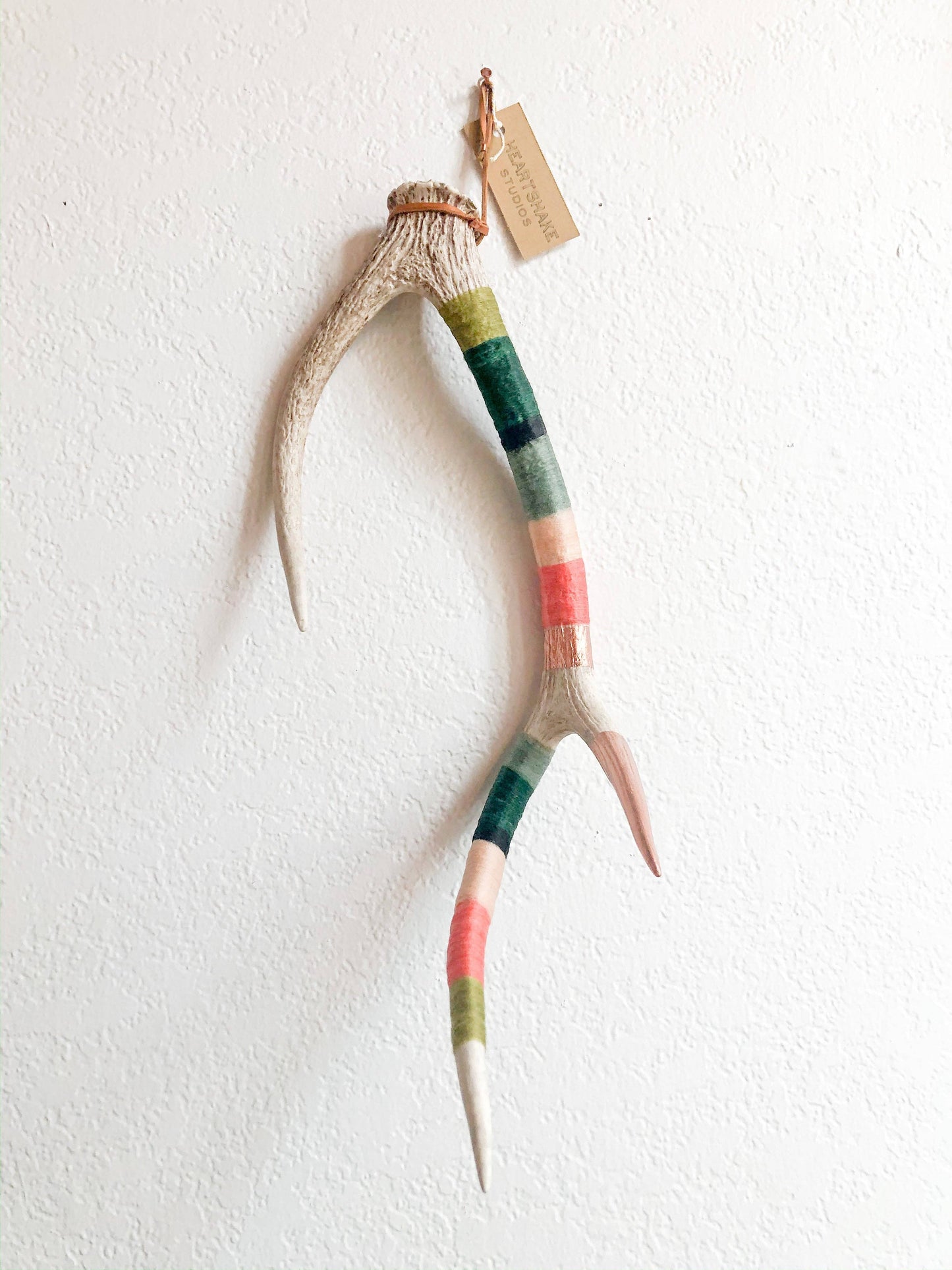 Wool Wrapped Deer Antler with Copper