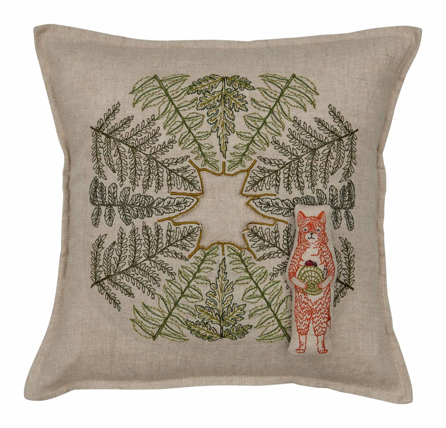 Fox with Ferns Pocket Pillow: Pillow Cover with Insert