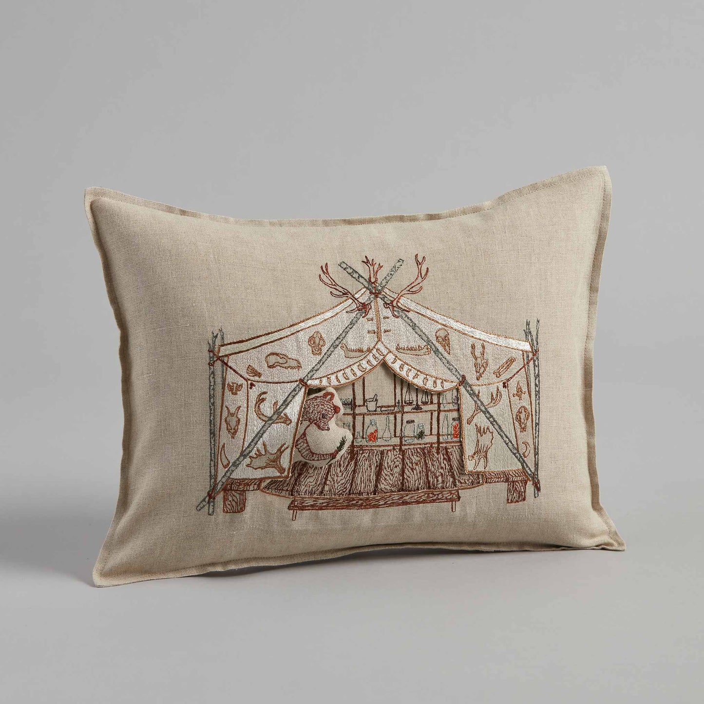 Bear Apothecary Tent Pocket Pillow: Pillow Cover with Insert