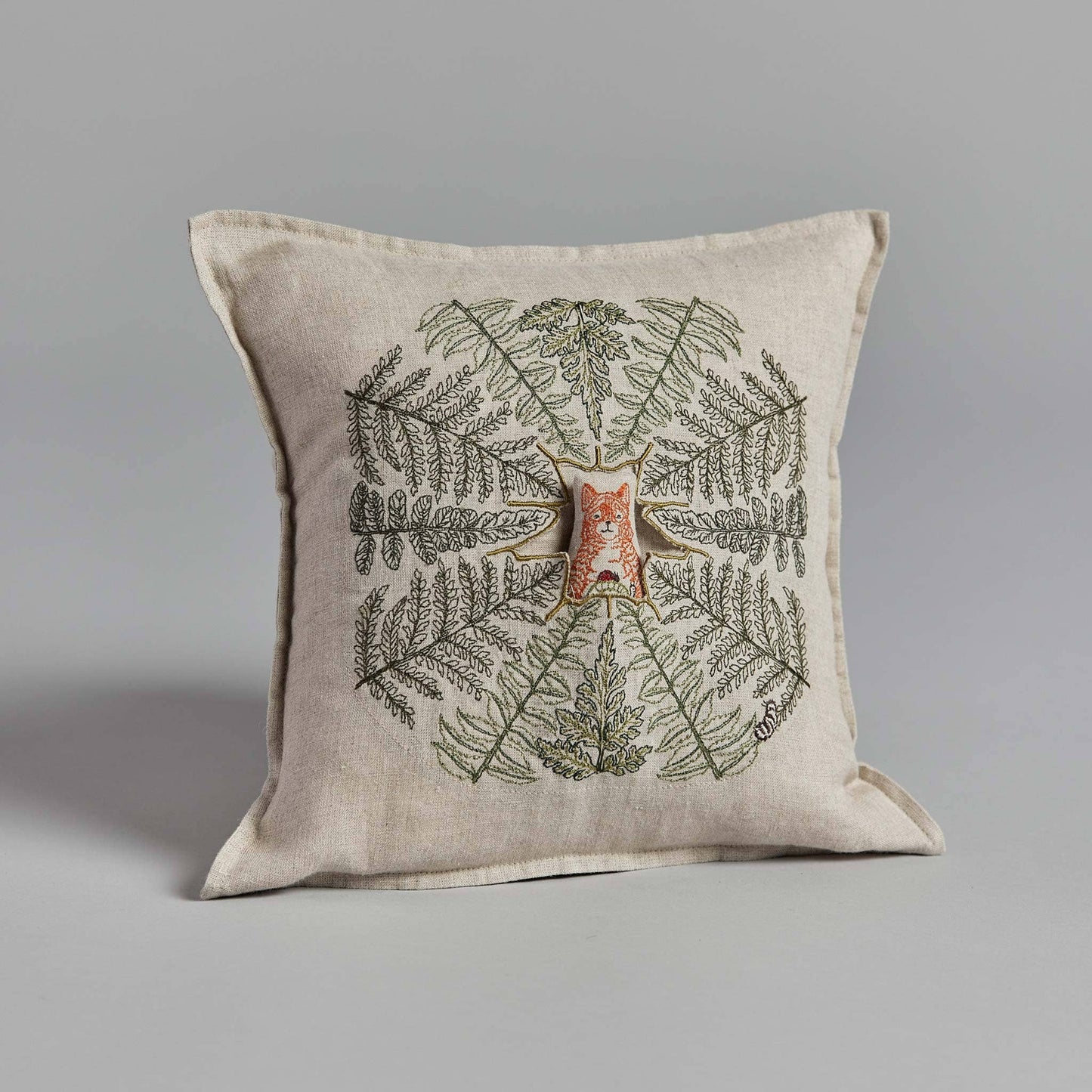 Fox with Ferns Pocket Pillow: Pillow Cover with Insert