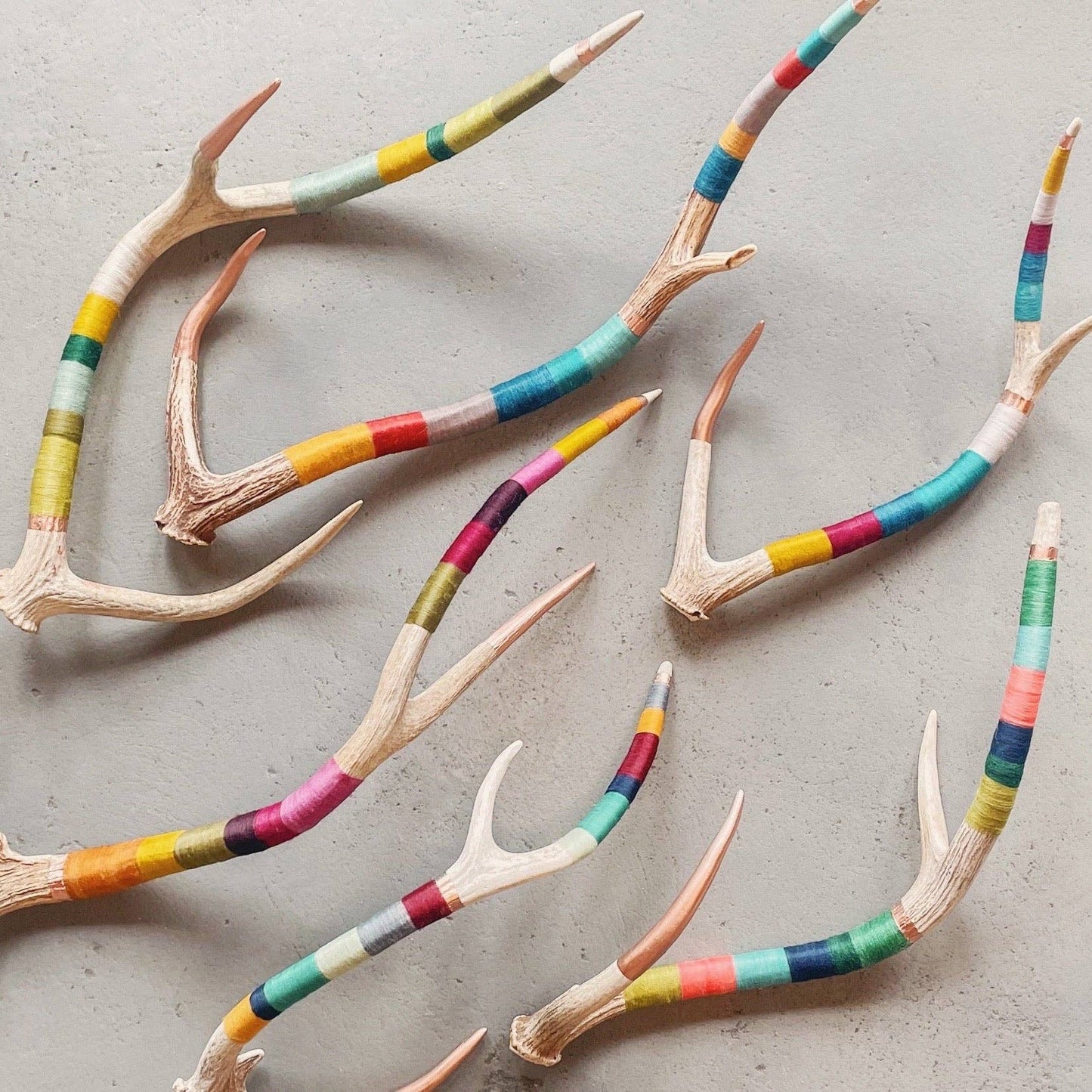 Wool Wrapped Deer Antler with Copper