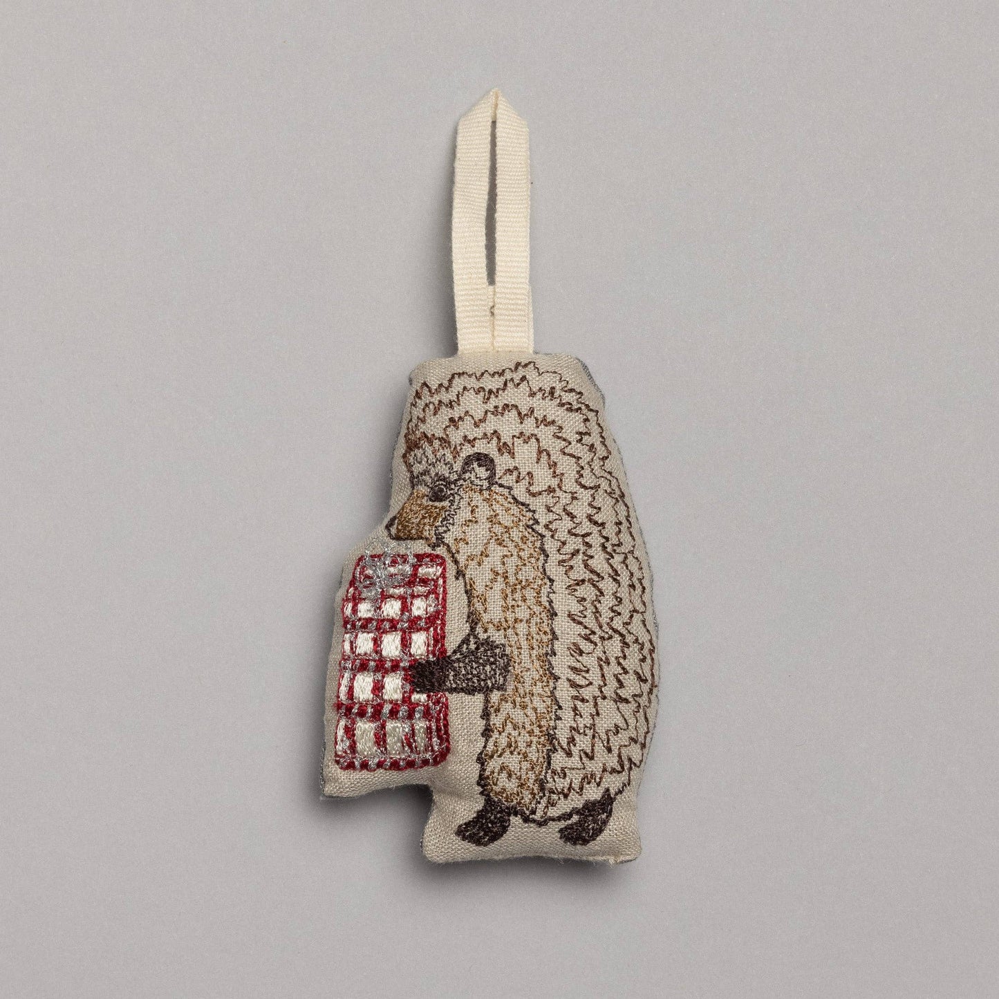 Hedgehog with Present Ornament
