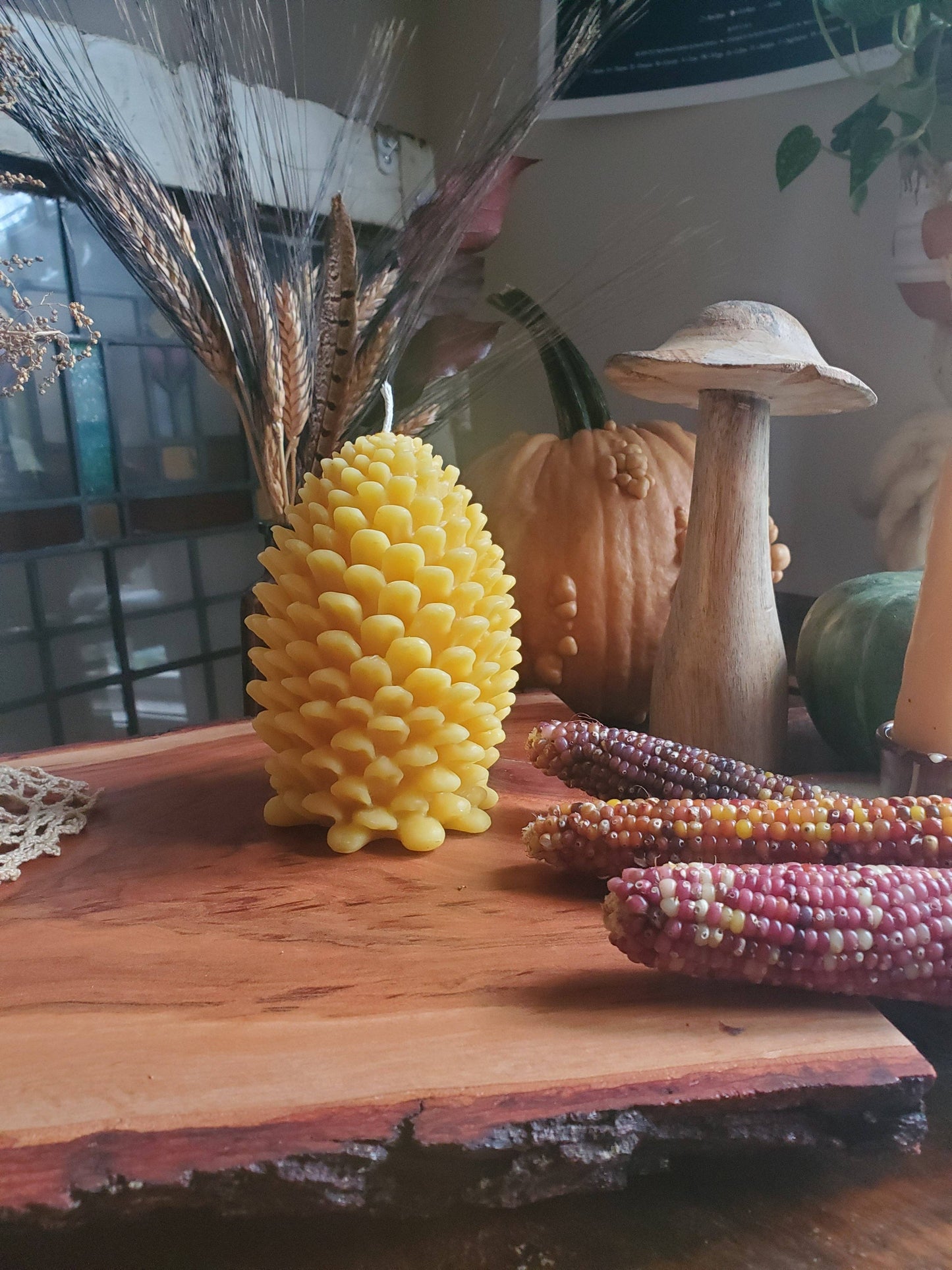 Pinecone Beeswax Candle