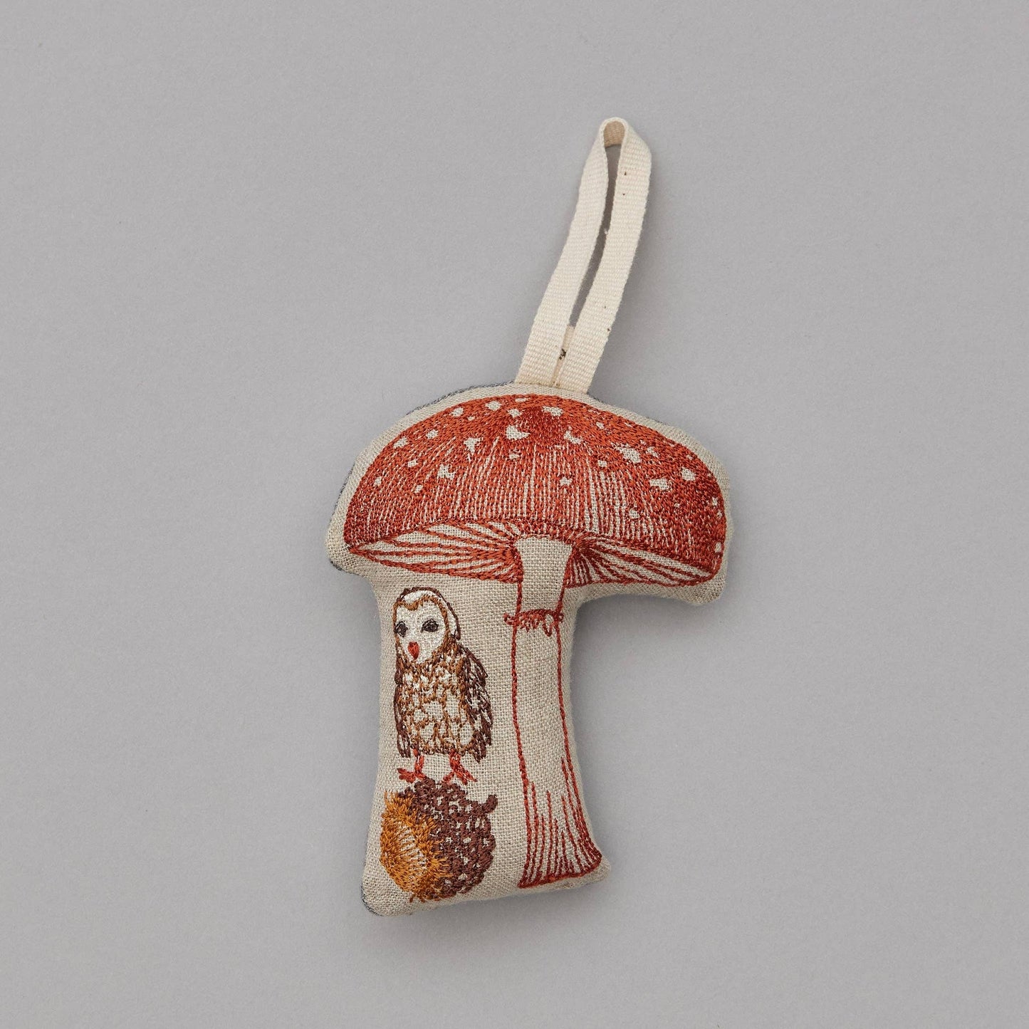 Owl with Mushroom Ornament