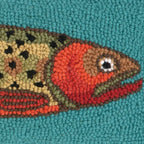 Trout Handhooked Pillow
