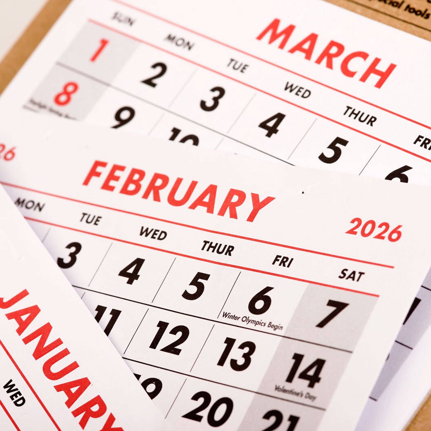 Vintage Style 2026 15-Month Work Station Calendar by Field Notes