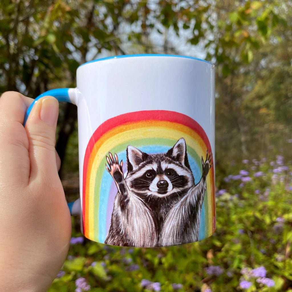 Rainbow Raccoon Pride Ceramic Mug