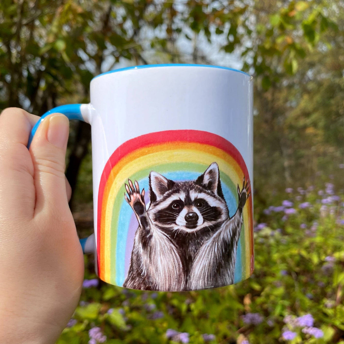 Rainbow Raccoon Pride Ceramic Mug