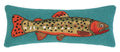 Trout Handhooked Pillow