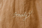 Hand-Embroidered and Dyed Cotton Tote With "Howdy"