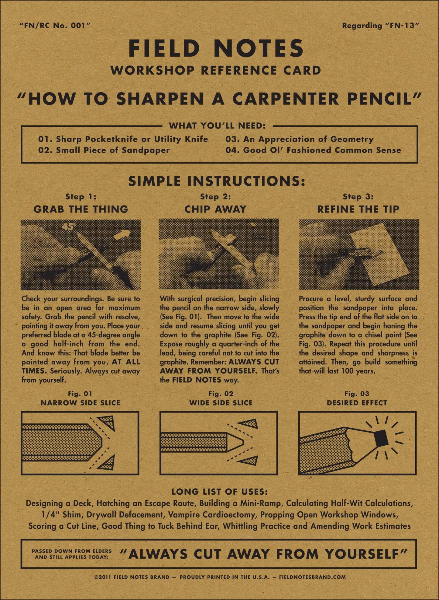 Field Notes Carpenter Pencils 3-Pack