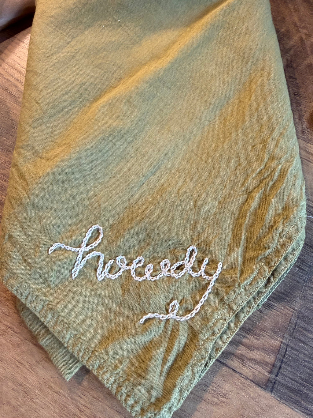 Hand Embroidered Hand Dyed Bandanas