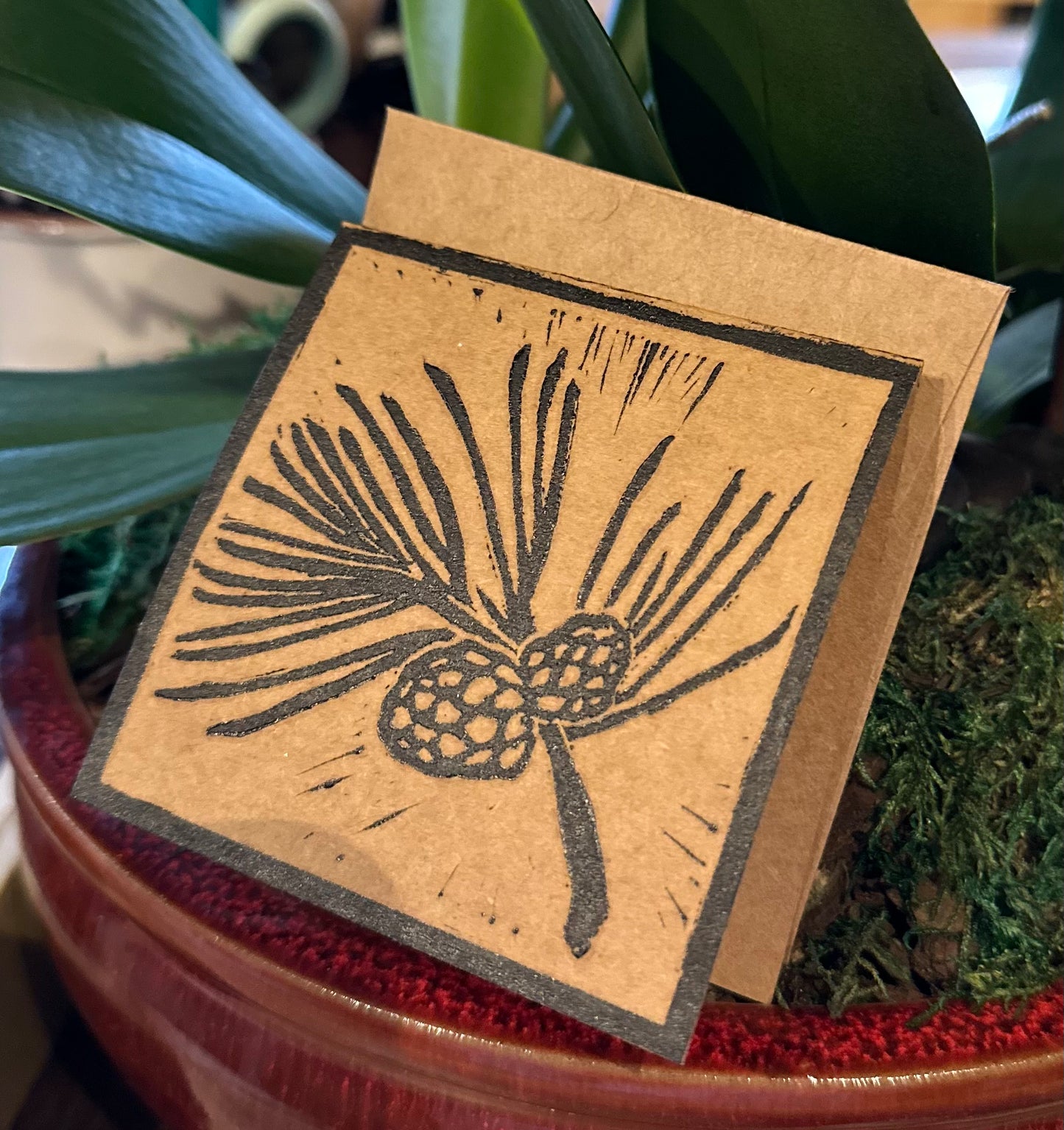 Handprinted Pine Cards