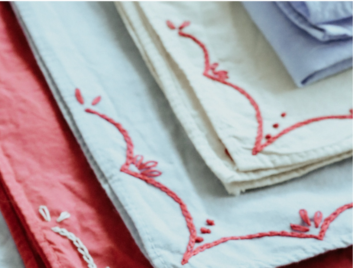 Hand Embroidered Hand Dyed Bandanas