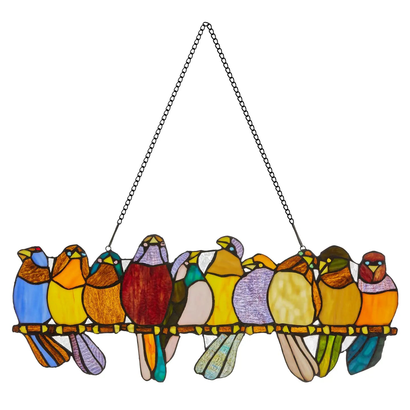 Handcrafted Stained Glass Bird Friends
