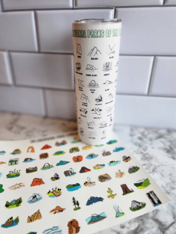 National Parks Checklist 20 oz Metal Tumbler