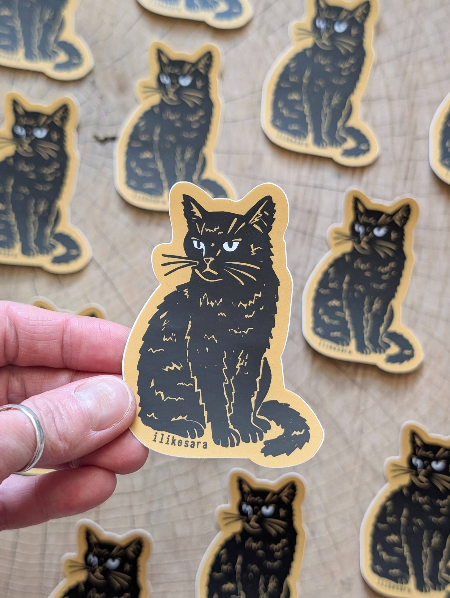 Black Cattitude Sticker